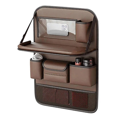 Multi-functional Car Backseat Organizer Hanging Waterproof Storage Bag with Foldable Table