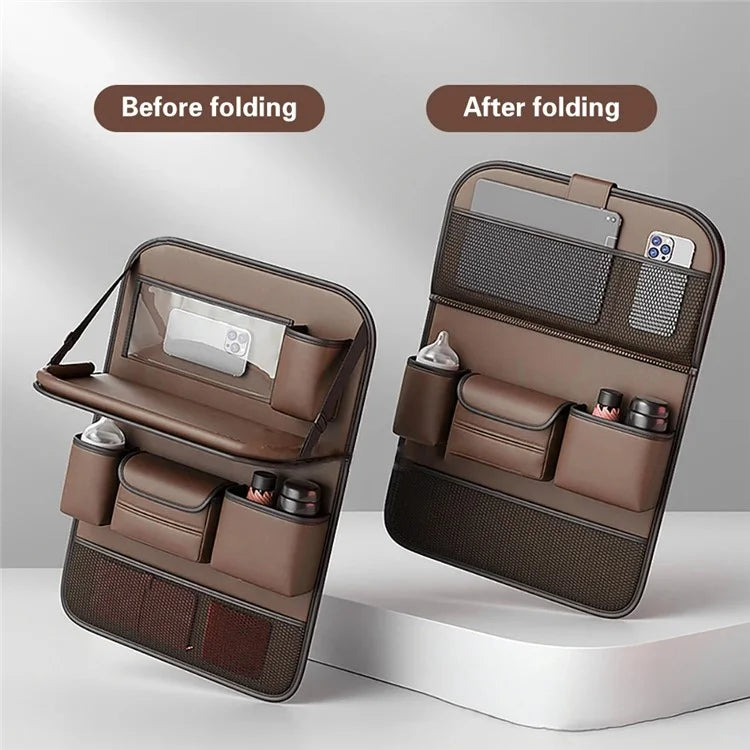 Multi-functional Car Backseat Organizer Hanging Waterproof Storage Bag with Foldable Table