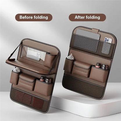 Multi-functional Car Backseat Organizer Hanging Waterproof Storage Bag with Foldable Table