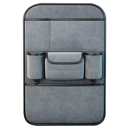 AUTOCOLOR Suede Car Seat Back Organizer Tissue Cup Holder Multi-Pocket Storage Bag with Hook