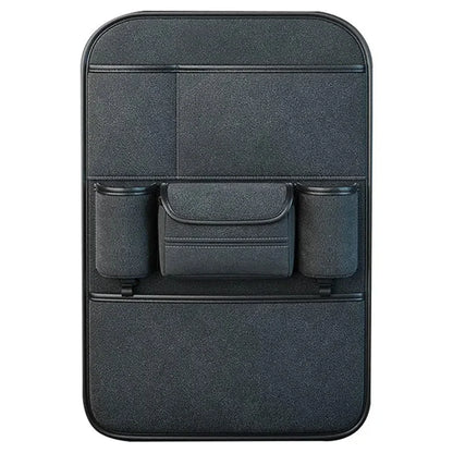 AUTOCOLOR Suede Car Seat Back Organizer Tissue Cup Holder Multi-Pocket Storage Bag with Hook