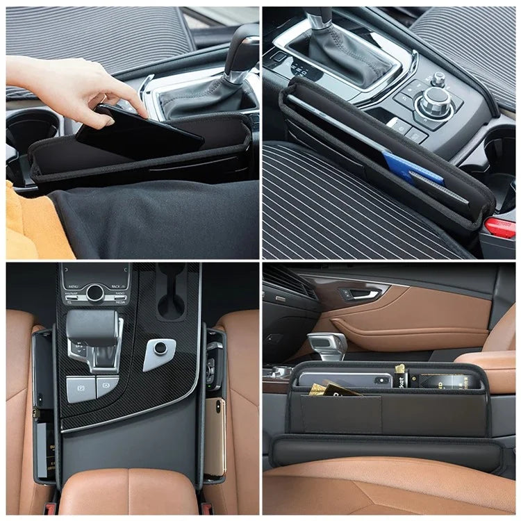 AUTOCOLOR Car Side Seat Gap Crevice Storage Box Pocket Key Phone Holder