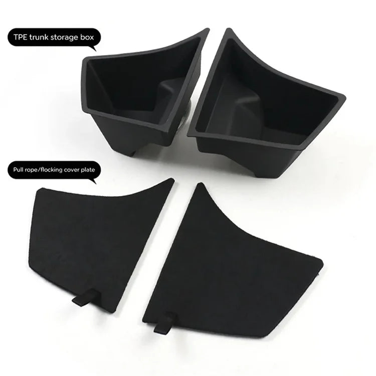 ALZH091 2 Sets For Model 3 PP+TPE Trunk Side Storage Bin Organizer Storage Box with Lid