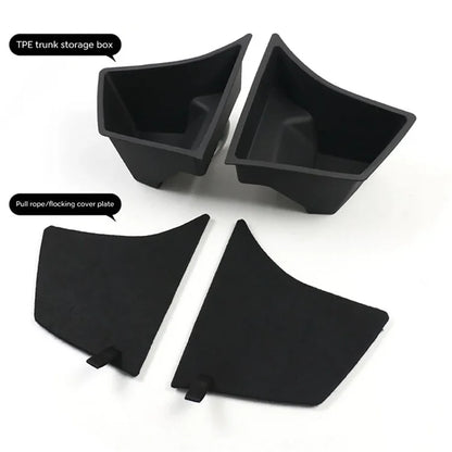 ALZH091 2 Sets For Model 3 PP+TPE Trunk Side Storage Bin Organizer Storage Box with Lid