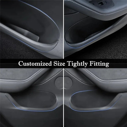 TSL1082 2Pcs For Tesla Model 3 Car Door Container TPE Interior Storage Box