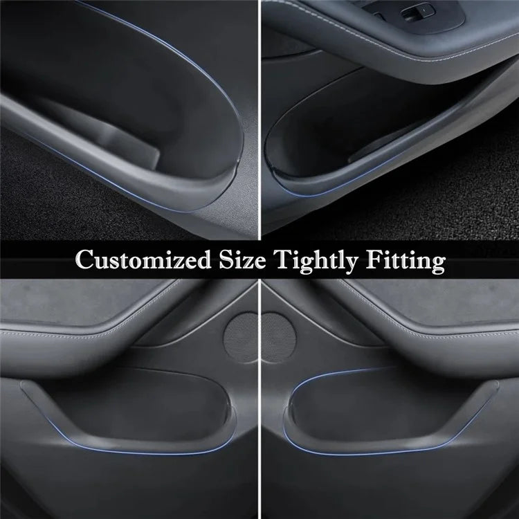 TSL1082 2Pcs For Tesla Model 3 Car Door Container TPE Interior Storage Box