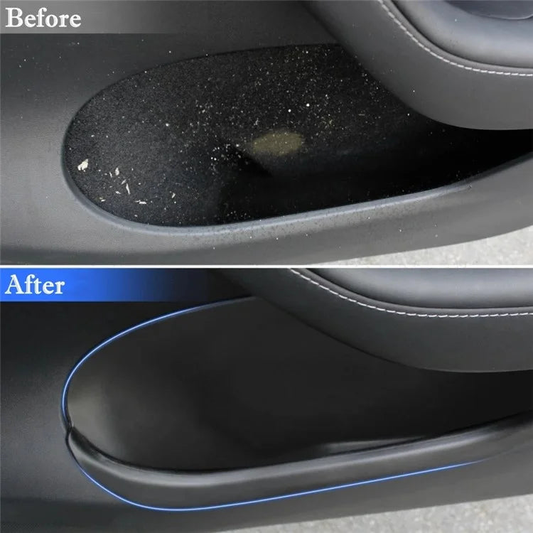 TSL1082 2Pcs For Tesla Model 3 Car Door Container TPE Interior Storage Box