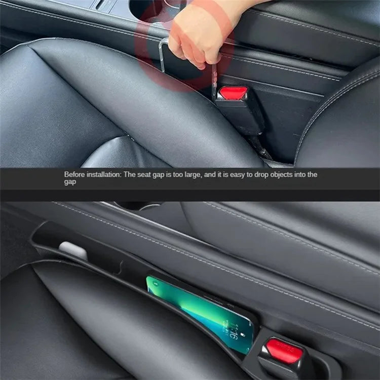 TSL1108 2Pcs For Tesla Mode 3 / Y Car Seat Side Gap Filler TPE Storage Box