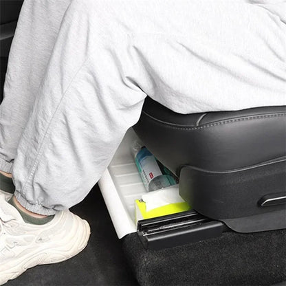 TSL521 For Tesla Model Y Under Seat Drawer TPE Hidden Storage Box, No Lid