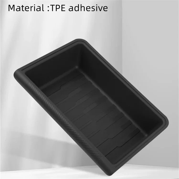 TSL521 For Tesla Model Y TPE+ABS Storage Box with Lid Under Seat Drawer