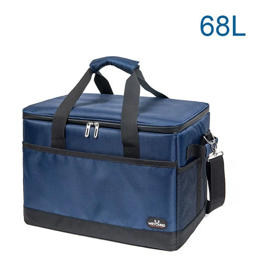 68L Portable Car Outdoor Picnic Cooler Bag Waterproof Insulation Fruit Drink Carrying Bag