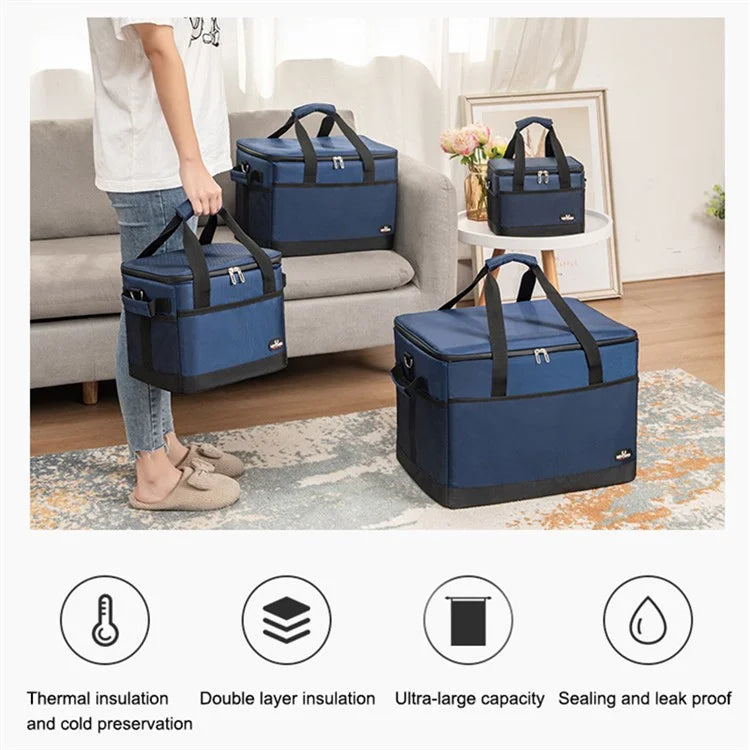 35L Portable Home Car Outdoor Picnic Cooler Bag Waterproof Insulated Food Drink Storage Bag