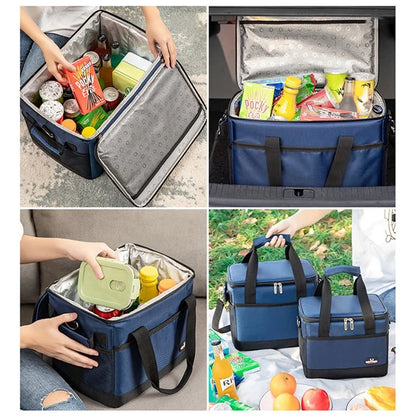 35L Portable Home Car Outdoor Picnic Cooler Bag Waterproof Insulated Food Drink Storage Bag