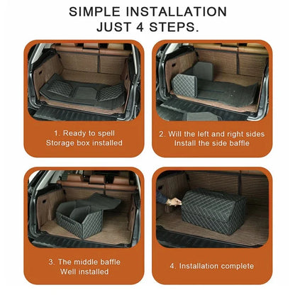 10006 Multi-function Foldable Leather Car Trunk Storage Box, Extra Large Size