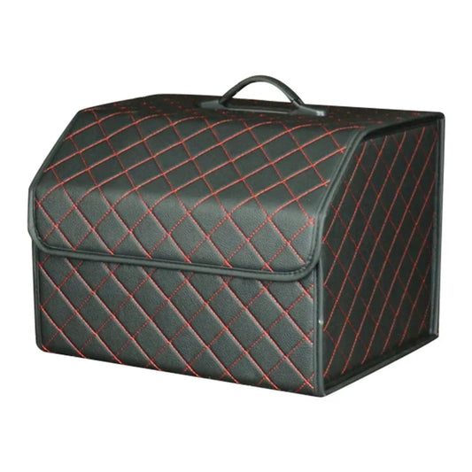 10006 Car Trunk Stuff Organizing Container Foldable Leather Storage Box, Medium Size