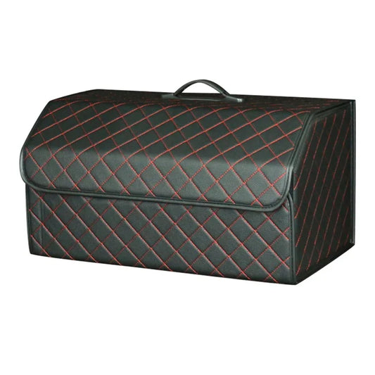 10006 Car Trunk Folding Leather Storage Box with Rubber Handle, Large Size