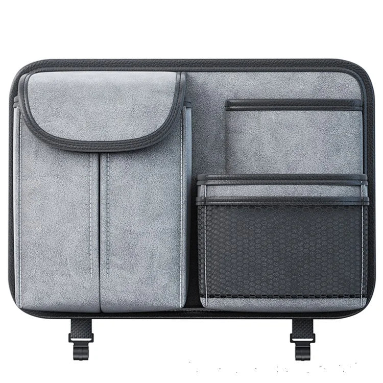 Sheepskin Leather Car Seat Back Organizer Tissue Holder Multi-function Storage Bag