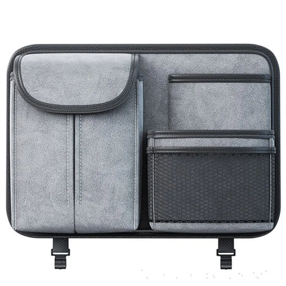 Sheepskin Leather Car Seat Back Organizer Tissue Holder Multi-function Storage Bag