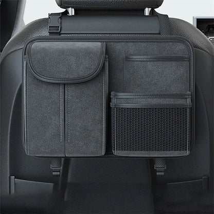 Sheepskin Leather Car Seat Back Organizer Tissue Holder Multi-function Storage Bag