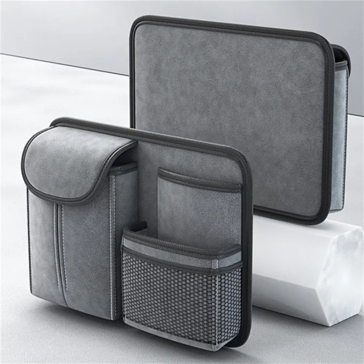 Sheepskin Leather Car Seat Back Organizer Tissue Holder Multi-function Storage Bag