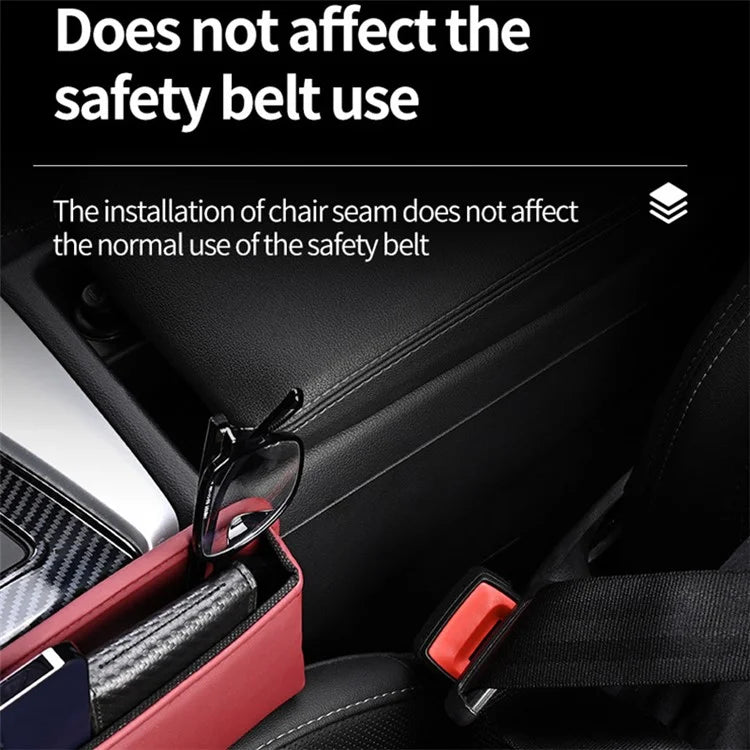 Universal Car Seat Gap Filler Organizer PU Car Seat Gap Filler Storage Box with Cup Holder