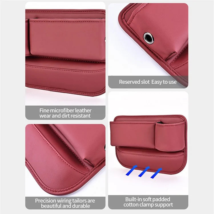 Universal Car Seat Gap Filler Organizer PU Car Seat Gap Filler Storage Box with Cup Holder