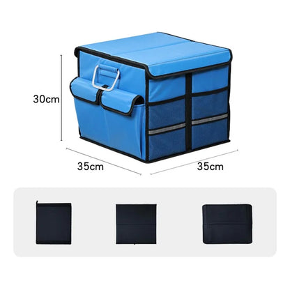 Size S 36L Car Trunk Storage Box with Lid Oxford Cloth Foldable Reflective Car Boot Case