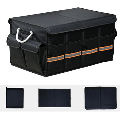 Size L 66L Foldable Car Trunk Storage Box with Lid Oxford Cloth Storage Organizer