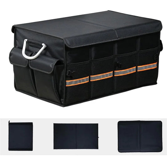 Size L 66L Foldable Car Trunk Storage Box with Lid Oxford Cloth Storage Organizer