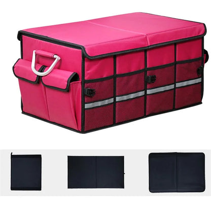 Size L 66L Foldable Car Trunk Storage Box with Lid Oxford Cloth Storage Organizer