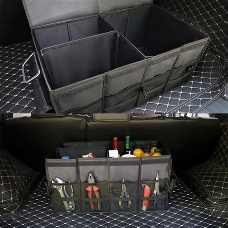 Size L 66L Foldable Car Trunk Storage Box with Lid Oxford Cloth Storage Organizer