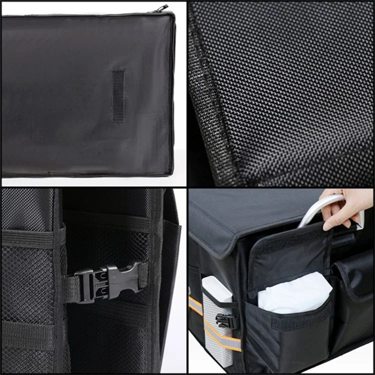 Size L 66L Foldable Car Trunk Storage Box with Lid Oxford Cloth Storage Organizer