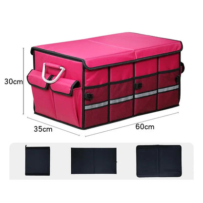 Size L 66L Foldable Car Trunk Storage Box with Lid Oxford Cloth Storage Organizer