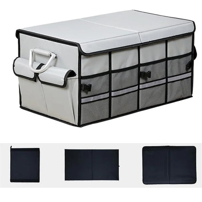 Size L 66L Foldable Car Trunk Storage Box with Lid Oxford Cloth Storage Organizer
