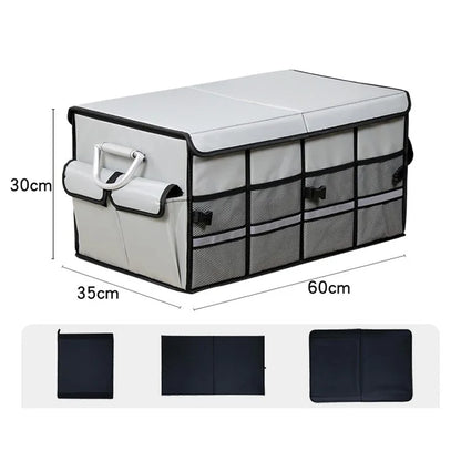 Size L 66L Foldable Car Trunk Storage Box with Lid Oxford Cloth Storage Organizer