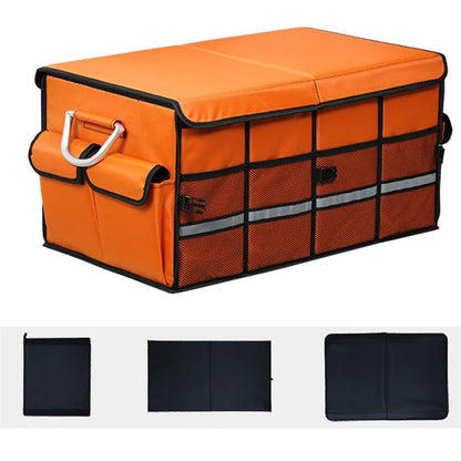 Size L 66L Foldable Car Trunk Storage Box with Lid Oxford Cloth Storage Organizer