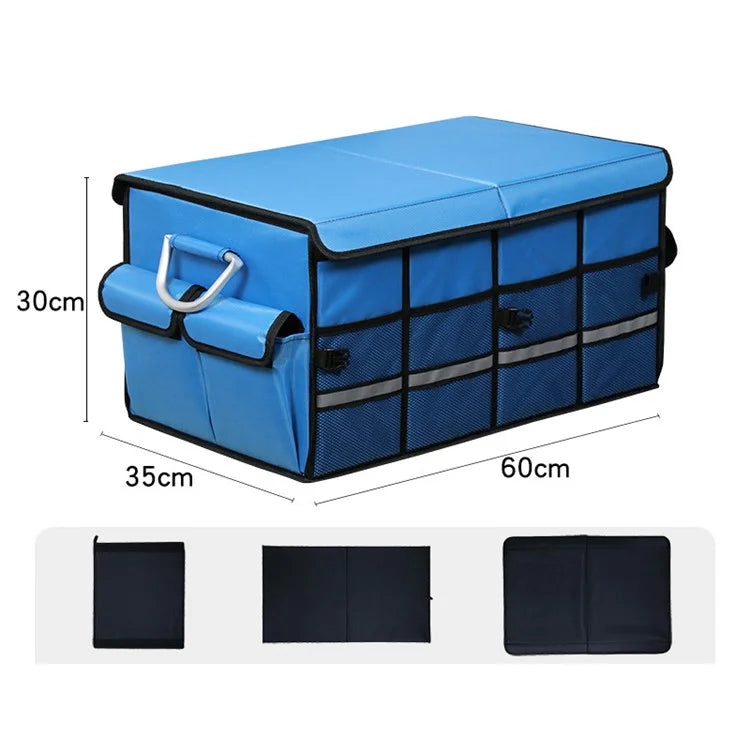 Size L 66L Foldable Car Trunk Storage Box with Lid Oxford Cloth Storage Organizer