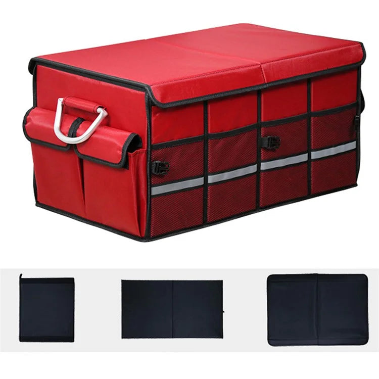 Size L 66L Foldable Car Trunk Storage Box with Lid Oxford Cloth Storage Organizer