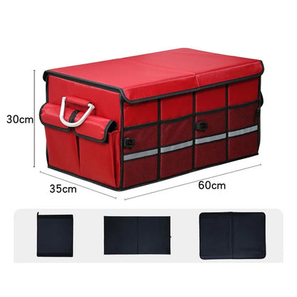 Size L 66L Foldable Car Trunk Storage Box with Lid Oxford Cloth Storage Organizer