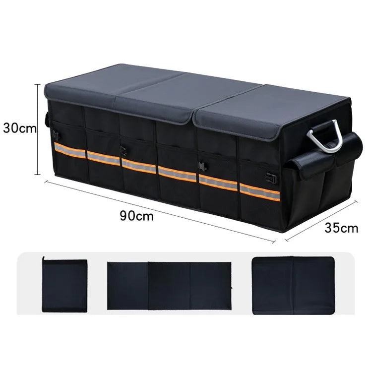 Lengthened Size L 100L Car Trunk Storage Box Oxford Cloth Foldable Organizer with Lid