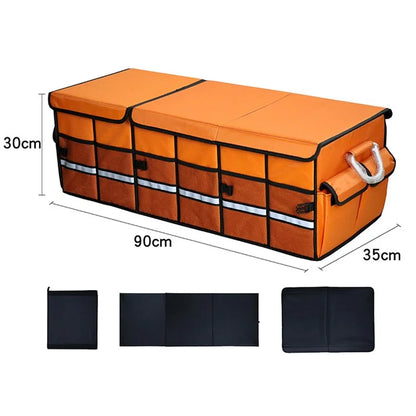 Lengthened Size L 100L Car Trunk Storage Box Oxford Cloth Foldable Organizer with Lid