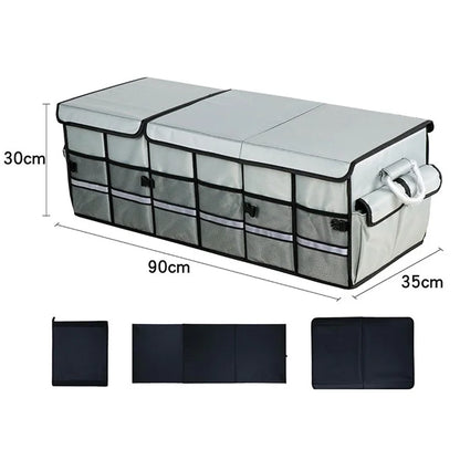 Lengthened Size L 100L Car Trunk Storage Box Oxford Cloth Foldable Organizer with Lid