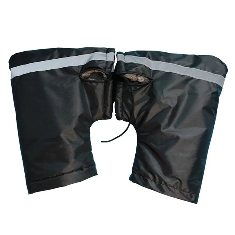 KG0245 1 Pair Motorcycle Handle Warm Cover 210D Oxford Cloth Waterproof Snow-proof Gloves with Reflective Strip