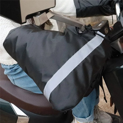 KG0245 1 Pair Motorcycle Handle Warm Cover 210D Oxford Cloth Waterproof Snow-proof Gloves with Reflective Strip