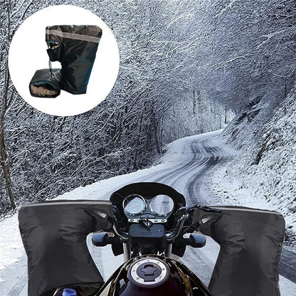 KG0245 1 Pair Motorcycle Handle Warm Cover 210D Oxford Cloth Waterproof Snow-proof Gloves with Reflective Strip