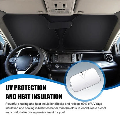 Car Front Windshield Sunshade Cover Titanium Silver Fabric Heat Insulation Sunscreen Baffle