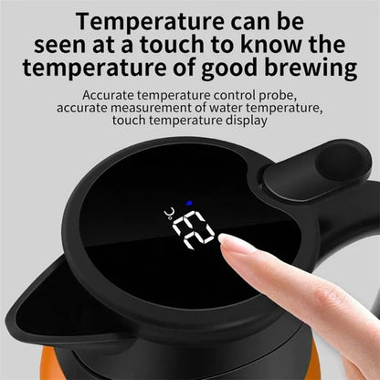 YT-1000A 24V Digital Display 1000ml Stainless Steel Car Electric Kettle Boiling Water Cup (No FDA Certificate)