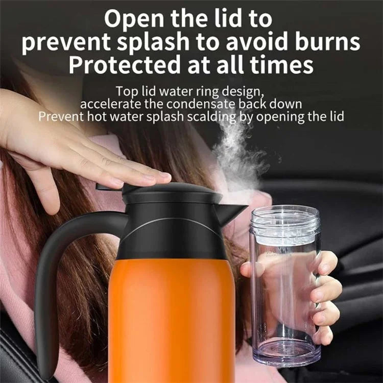 YT-1000A 12V 1000ml Car Electric Kettle Digital Display Stainless Steel Boiling Water Cup (No FDA Certificate)