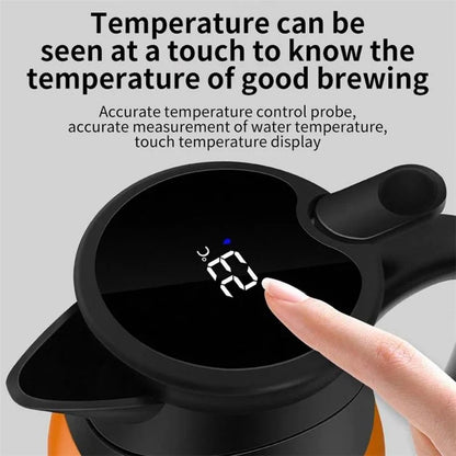 YT-1000A 12V 1000ml Car Electric Kettle Digital Display Stainless Steel Boiling Water Cup (No FDA Certificate)