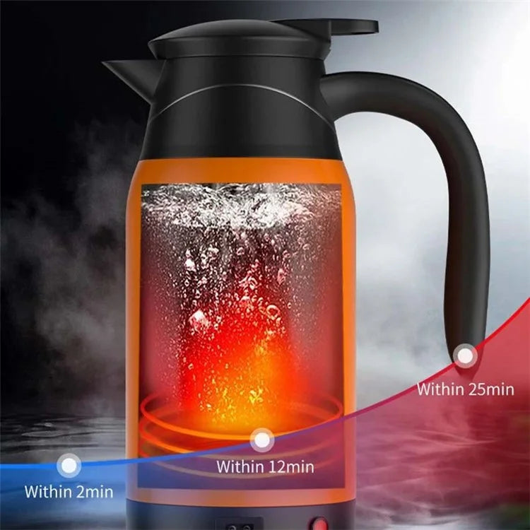 YT-1000A 12V 1000ml Car Electric Kettle Digital Display Stainless Steel Boiling Water Cup (No FDA Certificate)